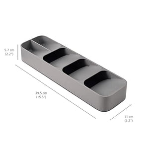 Joseph Joseph DrawerStore Compact Cutlery Organizer Kitchen Drawer Tray, Small, Gray