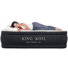 Load image into Gallery viewer, King Koil Luxury Queen Air Mattress, Built-in High Speed Pump, Top and Side Flocking Bed Makes it Puncture Resistant, Best Durable Inflatable Queen Size Blow Up Mattress for Camping, Home, Travel
