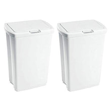 Load image into Gallery viewer, Rubbermaid 13.25 Gallon Rectangular Spring-Top Lid Kitchen Wastebasket Trash Can for Tall Trashbags, White (2 Pack)
