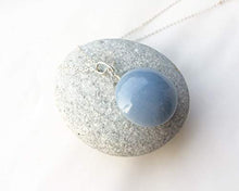 Load image into Gallery viewer, Natural Celestite/Angelite sterling silver handmade pendant

