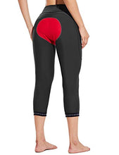 Load image into Gallery viewer, BALEAF Women's 4D Padded Bike Pants Cycling Capris Bicycle Biking Shorts 3/4 Tights Leggings Pocket UPF50+, Black XL
