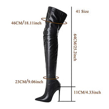 Load image into Gallery viewer, Fullwei Boots for Women,Women Over The Knee Boot Pointed Toe Zipper High Heel Casual Stiletto Thigh High Motorcycle Riding Boot Walking Shoe (Black, 8.5)
