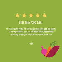 Load image into Gallery viewer, Serenity Kids Baby Food, Organic Sweet Potato, Carrot and Beet with Olive Oil, For 6+ Months, 3.5 Ounce Pouch (12 Pack)
