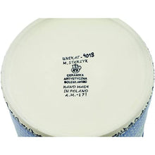 Load image into Gallery viewer, Polish Pottery 5¾-inch Utensil Jar Made by Ceramika Artystyczna (Cabin Meadow Theme) Signature UNIKAT + Certificate of Authenticity
