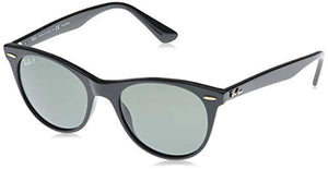 Ray-Ban Men's RB2185 Wayfarer II Sunglasses, Black/Polarized Green, 52 mm