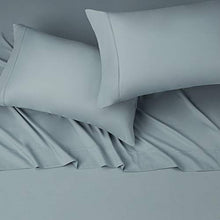 Load image into Gallery viewer, AmazonBasics Lightweight Super Soft Easy Care Microfiber Sheet Set with 16&quot; Deep Pockets - Twin XL, Spa Blue, 4-Pack
