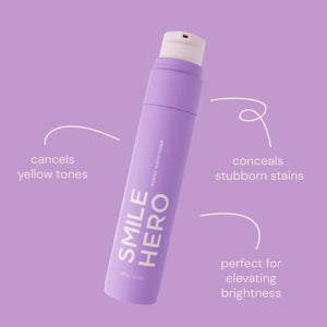 Smile Hero Purple Toner Teeth Whitener, Effortless at Home Teeth Whitener, Tooth Stain Remover, Purple Toothpaste, Safe & Zero Sensitivity Brightening