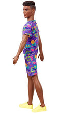 Load image into Gallery viewer, Barbie Ken Fashionistas Doll #162 with Rooted Brunette Hair Wearing Graphic Purple Top, Shorts &amp; Yellow Shoes, Toy for Kids 3 to 8 Years Old
