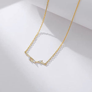 14k Gold Plated Wicker Pendant Necklace with Cubic Zirconia