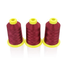 Load image into Gallery viewer, BAi Red Embroidery Machine Thread, 100% Polyester Large Size Spool Machine Thread- 3 Pack 5000M (120D/2) Durable Thread for High-Speed Embroidery Machines
