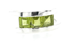 Load image into Gallery viewer, Genuine 2ct Green Peridot 925 Solid Sterling Silver Ring Size 5.5, 5.75, 6, 7, 9
