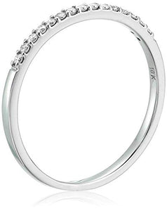 1/8 cttw Petite Diamond Wedding Band in 10K White Gold Prong Set Round Size 8