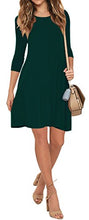 Load image into Gallery viewer, VIISHOW Loose Dress Pockets Casual Swing T-Shirt Dresses, Dark Green, Large
