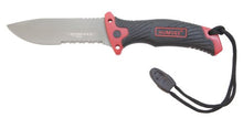 Load image into Gallery viewer, Humvee HMV-KFLD-1 Partially Serrated Field Knife with Fire Starter, Sharpener and Sheath, Black
