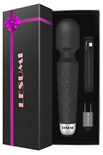 Load image into Gallery viewer, LESUMI Upgraded Personal Wand Massager with Memory - Premium with 8 Speeds 20 Patterns and One-Click Recovery - Mini Handheld Powerful Rechargeable for Neck Back Stress Relief Relax Muscles (Black)
