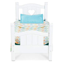 Load image into Gallery viewer, Melissa &amp; Doug Mine to Love Wooden Play Bed for Dolls, Stuffed Animals - White (8.7ââ‚¬H x 9.1ââ‚¬W x 20.7ââ‚¬L Assembled)
