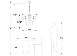 Luxury Modern Crystal Chandeliers Lighting Ceiling Lamp Lights Fixture With 5 Tiers for Dining Room, Living Room(12 Lights Chrome)