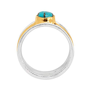 Silpada 'Baikal' Compressed Copper Turquoise Ring in Sterling Silver & Gold Plate