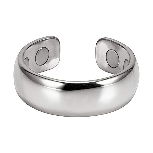 Load image into Gallery viewer, MagnetRX® Magnetic Therapy Pain Ring - Elegant Stainless Steel Ring for Pain Relief, Circulation, Healing & Arthritis Ring - Magnet Therapy Rings for Men (Polished Silver | Size: 8)