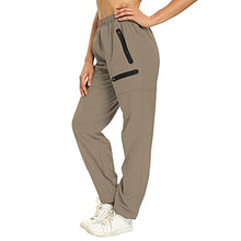 Load image into Gallery viewer, Tomic Women's Hiking Pants Quick Dry Lightweight Water Resistant Outdoor Cargo Pants Seamless Zipper Pockets UPF 50+ Khaki L
