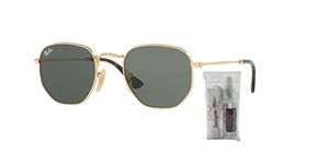 Ray-Ban RB3548N HEXAGONAL 001 48M Gold/Green Sunglasses For Men For Women (SMALL).