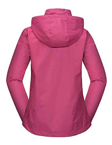 Little Donkey Andy Women¡¯s Waterproof Rain Jacket Lightweight Outdoor Windbreaker Rain Coat Shell for Hiking, Travel Rose S