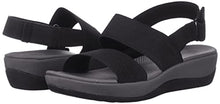 Load image into Gallery viewer, Clarks womens Arla Jacory Wedge Sandal, Black Solid, 8 US
