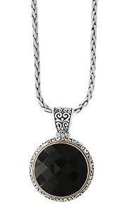Effy 925 Sterling Silver & 18K Yellow Gold Onyx Circle Pendant, 36.5 TCW