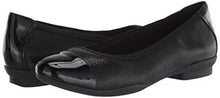 Load image into Gallery viewer, Clarks Women's Sara Orchid Ballet Flat, Black Leather Combi, 8.5
