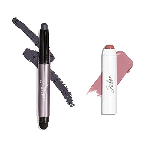 Julep Eyeshadow 101 Crème to Powder Waterproof Eyeshadow Stick, Charcoal & It's Balm Lip Balm Crayon, Full-Coverage Lipstick & Lip Moisturizer with Semi Gloss Finish, Dusty Orchid Shimmer