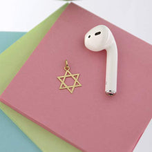 Load image into Gallery viewer, 14k Yellow Gold Star of David Pendant Necklace, 16 Inches
