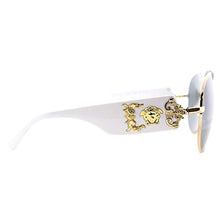 Load image into Gallery viewer, Versace Women's 0VE2150Q 1341/87 Medusa Aviator Sunglasses, White/Grey
