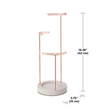 Load image into Gallery viewer, Umbra Tesora 3-Tier Jewelry Stand, Earring Holder, Accessory Organizer and Display, Concrete/Copper
