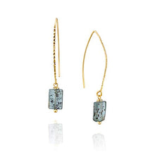 Load image into Gallery viewer, Stera Jewelry Women’s 14k Gold-Filled Kyanite Gemstone Dangling Long Wire Threader Earrings
