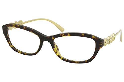 Versace Women's Eyeglasses VE3279 VE/3279 108 Havana/Gold Optical Frame 54mm (Dark Havana, 54)