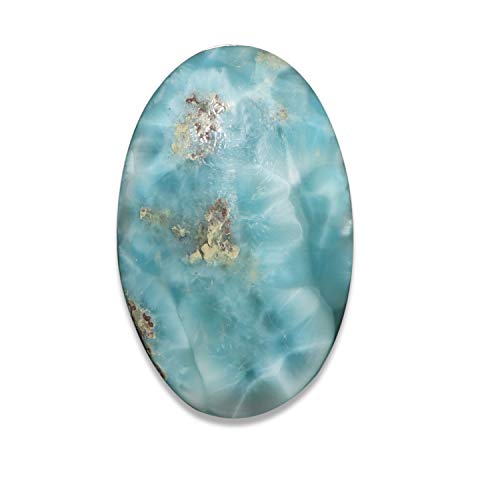 Natural Larimar Stone Blue Pectolite, Atlantis, Dolphin Crystals and Gemstones, Cabochon for Jewelry Making, Reiki Chakra Healing Crystals, Wire Wrapping Loose Cabochon Supply, Jewelry Gemstones