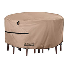 Load image into Gallery viewer, ULTCOVER Round Patio Furniture Cover - Outdoor Waterproof Table with Chair Set Cover 108 inch
