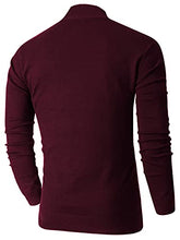 Load image into Gallery viewer, NITAGUT Mens Slim Fit Quarter Zip Mock Neck Polo Sweater Casual Long Sleeve Sweater and Turtleneck Pullover Wind Red, Medium
