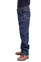 Load image into Gallery viewer, TICOMELA FR Jeans for Men Flame Resistant Pants NFPA2112 11.5oz 100% Cotton Dark Blue Denim Fire Retardant Jeans

