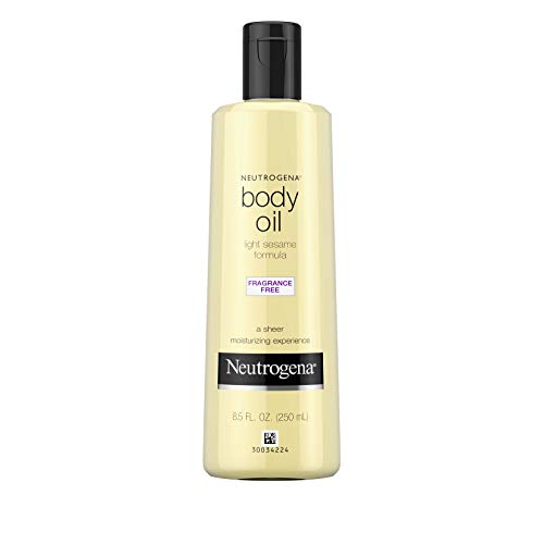 Neutrogena Fragrance-Free Lightweight Body Oil for Dry Skin, Sheer Moisturizer in Light Sesame Formula, 8.5 fl. oz