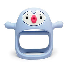 Load image into Gallery viewer, Smily Mia Penguin Buddy Never Drop Silicone Baby Teething Toy for 0-6month Infants, Baby Chew Toys for Sucking Needs, Hand Pacifier for Breast Feeding Babies, Car Seat Toy for New Born, -Light Blue
