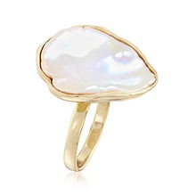 Load image into Gallery viewer, Ross-Simons Cultured Baroque Keshi Pearl Free-Form Ring in 18kt Gold Over Sterling
