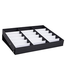 Load image into Gallery viewer, Juvale 18 Slot Sunglasses Storage Case, Glasses Tray, Multiple Eyeglasses Organizer Box (Black, 19 x 15 inches)
