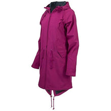 Load image into Gallery viewer, Thenxin Plus Size Women&#39;s Outdoor Waterproof Jacket Zipper Hooded Trench Windbreaker with Drawstring(Purple,XXXL)
