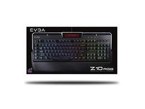 EVGA Z10 RGB Gaming Keyboard, RGB Backlit LED, Mechanical Brown Switches, Onboard LCD Display, Macro Gaming Keys