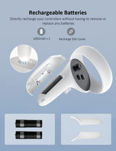 Load image into Gallery viewer, NexiGo Enhanced Charging Dock with LED Light for Oculus Quest 2, [Support Elite Strap with Battery], Headset Display Stand and Controller Mount, 2 Rechargeable Batteries, Magnetic Cable
