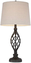 Load image into Gallery viewer, Annie Traditional Table Lamps Set of 2 Bronze Iron Scroll Tapered Cream Drum Shade for Living Room Family Bedroom - Franklin Iron Works
