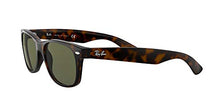 Load image into Gallery viewer, Ray-Ban RB2132 New Wayfarer Square Sunglasses, Tortoise/G-15 Green, 52 mm
