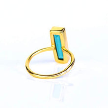 Load image into Gallery viewer, Green Tourmaline Gemstone Bar Ring, Geometric October Birthstone Ring, Adira Ring Series
