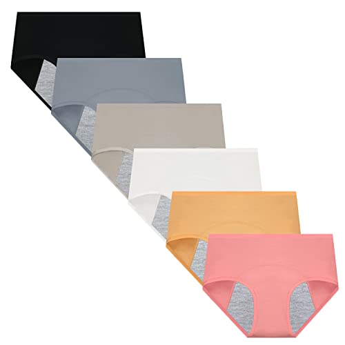 Nalwort Women's Menstrual Period Briefs Girl Ultra Soft Postpartum Cotton Panties Underwear S